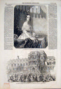 Old Antique Print Portrait Olga Wurtenberg Tuilleries King Philippe 1846 19th