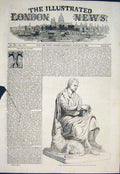 Original Old Antique Print Marbel Statue Sir Walter Scott Edinburgh Scotland Nr