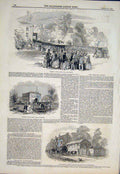Original Old Antique Print Manchester Queen'S Park Half-Way House Knightsbridge