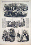 Old Antique Print Paris Season Boulogne Porters Church Column France 1846 19th