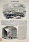 Original Old Antique Print Californian Legion New York Harbour America Leipzig