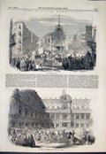 Old Antique Print Spanish Marriage Puerta Del Sol Spain Palace Prado 1846 19th