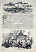 Original Old Antique Print Hatfield Queen Victoria Visit Royal Town 1846 19th