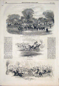 Original Old Antique Print Hunt Stag Royal Hounds Aylesbury Duncan Hunting 1846