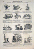 Original Old Antique Print Smithfield Club Cattle Show Agricultural Implements