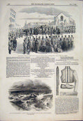 Antique Antique Print Swales Funeral Military Portsmouth Atlantic Ship Wreck 00MAA1
