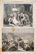 Original Old Antique Print Westminster Hall Exhibition Fine Art 1847 Artists