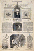 Old Antique Print Bishop Norwich Institute Archaeological Castle Museum