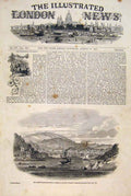 Original Old Antique Print Dartmouth Harbour Queen Royal Squadron Sea 1847 19th