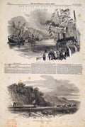 Original Old Antique Print Scotland Queen Dumbarton Castle Fingal Staffa Yacht