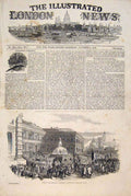 Original Old Antique Print Political Demonstration Florence Italy Italian 1847