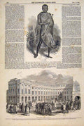 Original Old Antique Print Sandilla Gaika Kaffir Liverpool Exchange 1847 19th