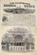 Original Old Antique Print Parliament London House Commons Lords Debate 1847