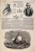 Old Antique Print Portrait Liston Singh Sattara Rajah Cod Fishing Duncan