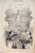 Original Old Antique Print New Year Celebrations Sketches Meadows Party 1847