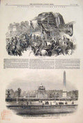 Original Old Antique Print Funerla Victims June Place Concorde Paris France 1848
