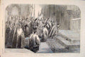 Original Old Antique Print Roman Catholic Church Lambeth Road Sanctuary London