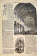 Old Antique Print Church Hackney Holyrood Chapel Queen Mary Gueldres 1848 19th
