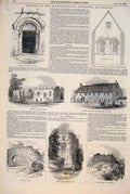 Old Antique Print Lincoln Castle Church School Cathedral M'Cullagh 1848 19th