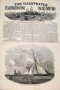 Old Antique Print Yacht Yachting Isle Wight Duncan Sailing Fine Art 1848 19th