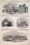 Antique Antique Print Chester Holyhead Railway Castle Station Conway Bangor 00AMAA1