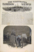 Original Old Antique Print Cathedral Festival Cologne France Market Place 1848