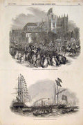 Original Old Antique Print Squadron Woolwich Queen Prorogue Parliament Scotland