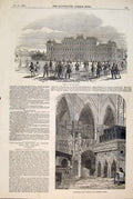 Original Old Antique Print Troops Belvedere Westminster Abbey Chapel 1848 19th