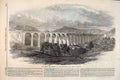 Original Old Antique Print Dee Viaduct Shrewsbury Chester Railway River 1848