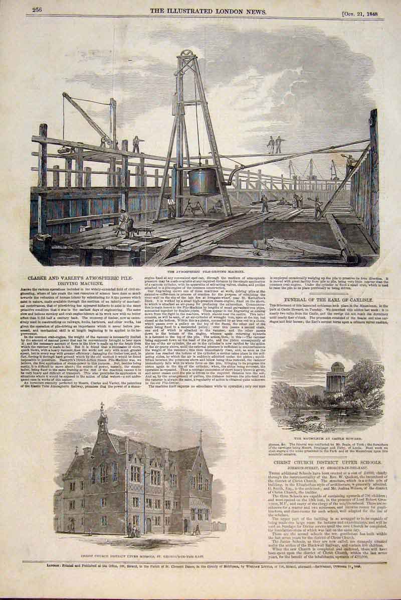 Old Antique Print Clarke Varley Atmospheric Machine School Castle Howard