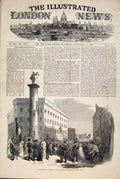 Original Old Antique Print Florence Italy Ministry Demonstration 1848 Victorian