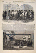 Original Old Antique Print Smithfield Catlle Club Show Implement 1848 Victorian