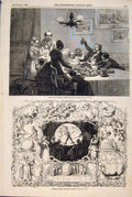 Original Old Antique Print Christmas Hamper Duncan Sports Wehnert Fine Art 1848