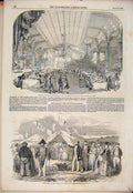 Original Old Antique Print Banquet Casino Paganini Paris France Netherlands 1852