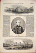 Original Old Antique Print Portrait Clay Portland Screwq Collier Jarrow 1852