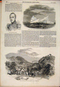 Original Old Antique Print Portrait Exelmans Iceberg Northumberland Spas Matlock
