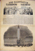 Original Old Antique Print Column Place Vendome Paris France 1852 19th