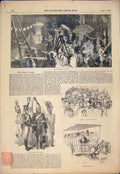 Original Old Antique Print Fete Paris France Siers Fireworks Concorde 1852 19th