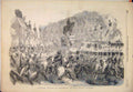 Old Antique Print Statue Napoleon Champs Elysees Paris France 1852 Ref.2 19th