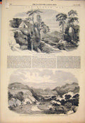 Original Old Antique Print Kaffir War Africa Waterklobeaufort Fish River 1852