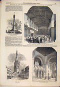 Old Antique Print Beaumont'S Cross Newstead Abbey Newark Church Southwell