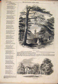 Original Old Antique Print Osborne Park Lodge 1852 19th Century