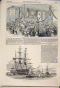 Original Old Antique Print Factory Bazaar Temperance Hall Bolton Peru Melbourne