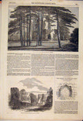 Original Old Antique Print Castle Sancto Laudo Newton Park Somerset Bristol 1852