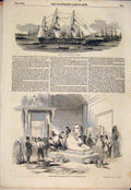 Original Old Antique Print Toulon President Casts Sphynx Louvre France 1852 19th