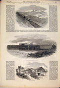 Original Old Antique Print Oxford Birmingham Leamington Solihul Railway 1852