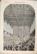 Original Old Antique Print House Lords Victoria Gallery London 1852 Victorian