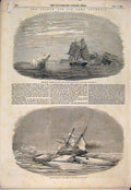 Old Antique Print Franklin Isabel Ship Baffin'Sbay Eskimo Greenland 1852 19th