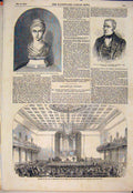 Original Old Antique Print Portrait Hamilton Berry Bust Marble Duke Wellington