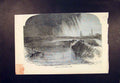 Original Old Antique Print Resevoir Bury Burst Flood 1852 19th